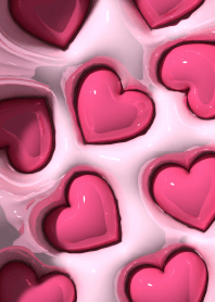 3D Glossy Pink Heart.
