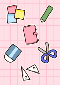 Cute pink stationery set.