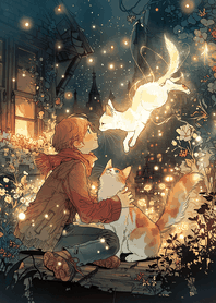 Pink Starlit Garden Cats
