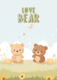 cute bear and flower garden 2