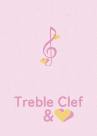 Treble Clef&heart pink