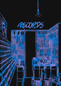aesthetic record store purple/blue