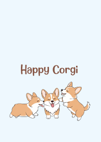 happy Welsh Corgi. blue