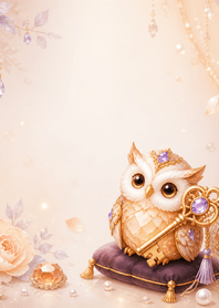 Apricot Onyx Owl Key Fortune