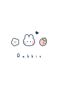 Rabbit & Strawberry |white navy.