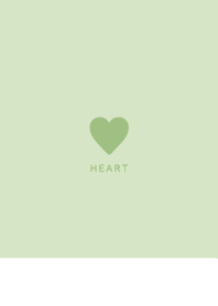 Simple Heart - White& Dull Yellow Green