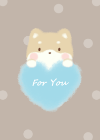 mokomoko heart -Shibainu- mocha dot 2