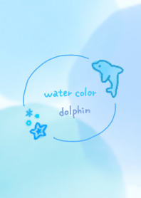 シンプル水彩イルカ