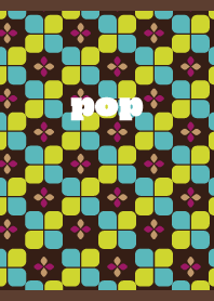 retro pop pattern on brown