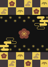 Japanese pattern -Black and gold-
