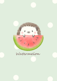 Hedgehog and Watermelon* -green- dot