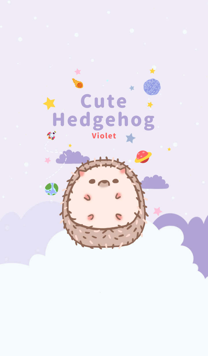 misty cat-Cute Hedgehog Galaxy Violet