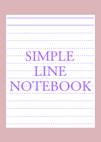 SIMPLE PURPLE LINE NOTEBOOKj-DUSTY PINK