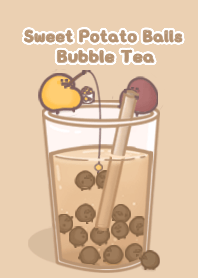 不快樂地瓜球-珍珠QQ球奶茶!