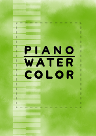 ピアノの鍵盤 水彩（グリーン&ブルー）