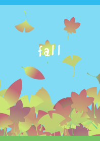 Vivid maple leaves02 on blue