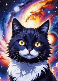 Night Moon Star Cat 65625e