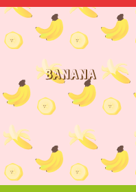 Various bananas on red