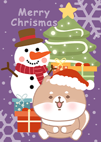 Shiba Inu/Merry Christmas/purple2
