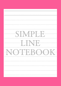 SIMPLE GRAY LINE NOTEBOOK-HOT PINK