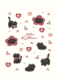 Kitten Black Cute : Love Red