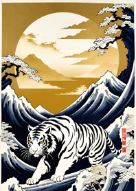 Harimau Putih Ukiyo-e UqxVo