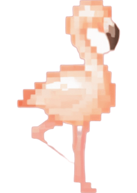 Tema Seni Piksel Flamingo BW 03