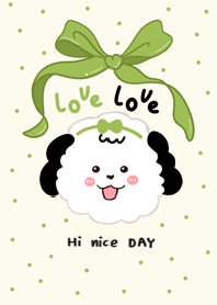 Dog black love love cute red beige green