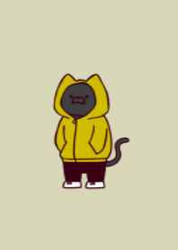 Hoodie black cat.(dusty colors2-03)