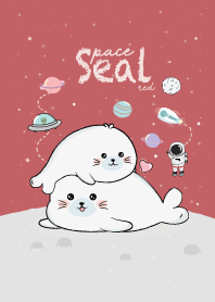 Seal Cute On Space (red)