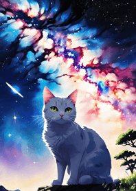 Night Moon Star Cat 50c74A