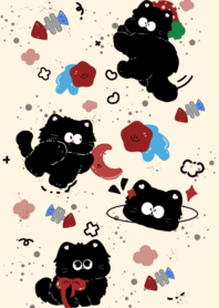 Black herringbone cat