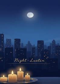 Moonlit City with Candlelight