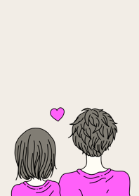 Boyfriend and girlfriend and pink