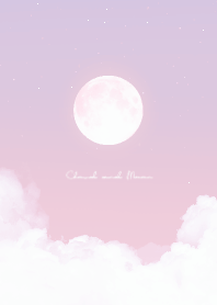 雲と満月 - ピンク 01