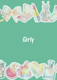 Girly Time2 on blue green