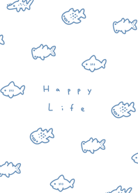 Small Shark(pattern)-white gray blue.