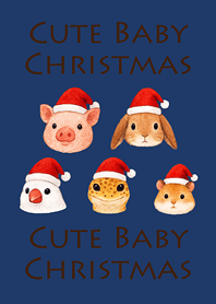 สัตว์เลี้ยงน่ารักคริสต์มาส-สีน้ำเงินเข้ม