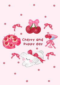 Cherry and puppy day