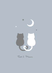 ネコと月。ブルーベージュ