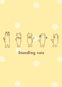 Standing cats -yellow- dot