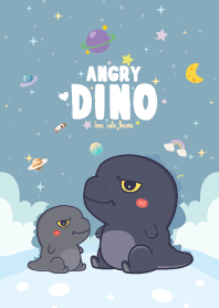 Angry Dino Fat Lover Blue