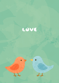 Nordic style birds01blue green