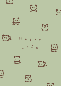 Small Panda pattern/pistachio br