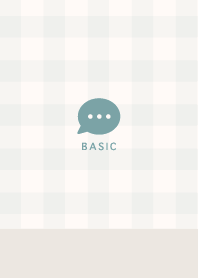 Gingham check//Ivory&Dull Blue Green 03