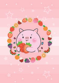 Simple Pig Pig Love Fruit Theme