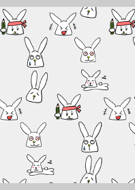 happy rabbit02 on gray