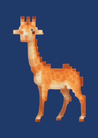 长颈鹿像素艺术主题米色05