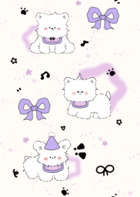 White dog with blurred stars1