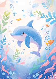 可愛的手繪風❤海豚
